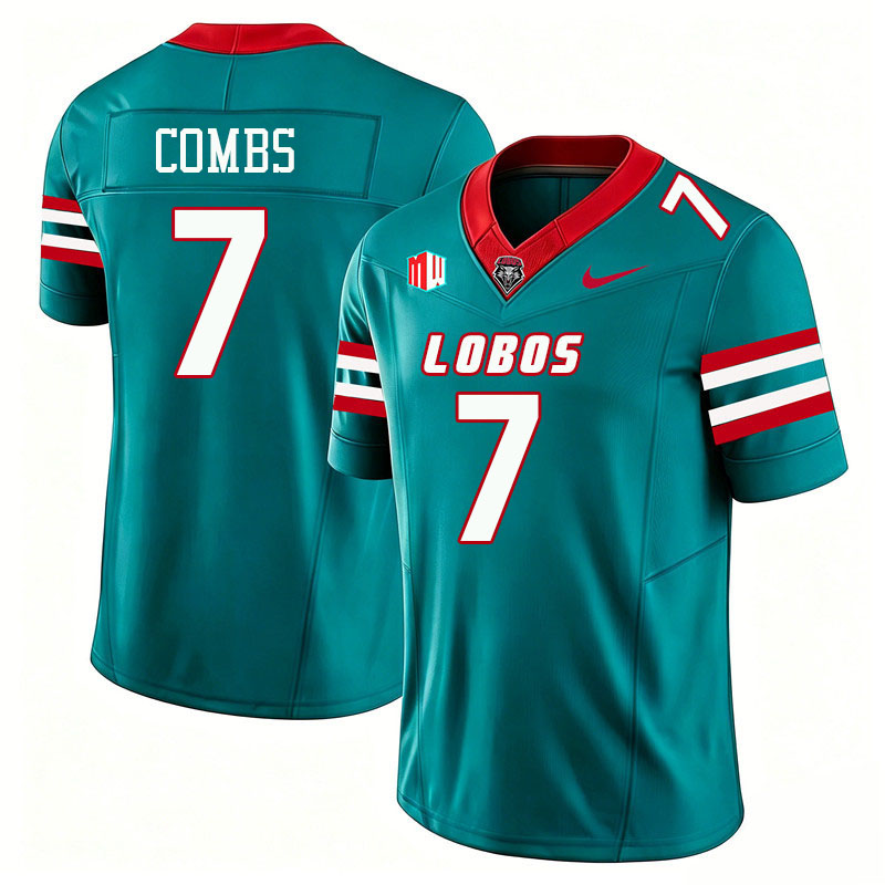 New Mexico Lobos #7 Tavian Combs College Football Jerseys,Uniforms-Turquoise